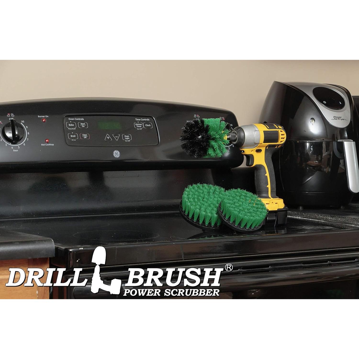 Juego de cepillos de limpieza Drillbrush 3 piezas verde media