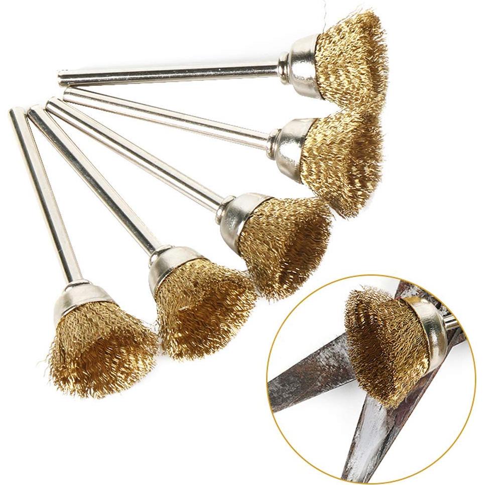 Conjunto de Cepillos de Copa de Latón NGe 5 Pcs para Taladro