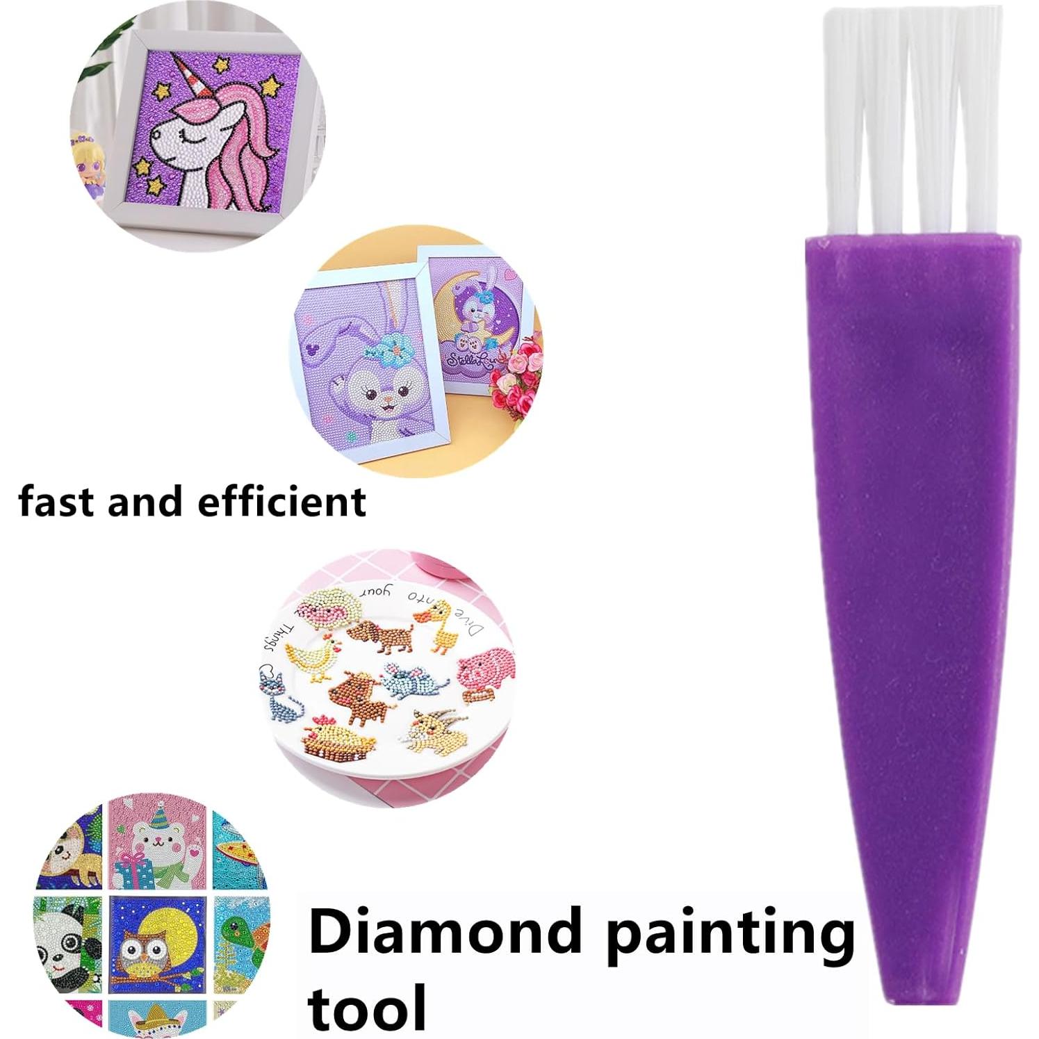 Juego de 4 Pinceles para Pintura de Diamantes Fuulqgui Morado