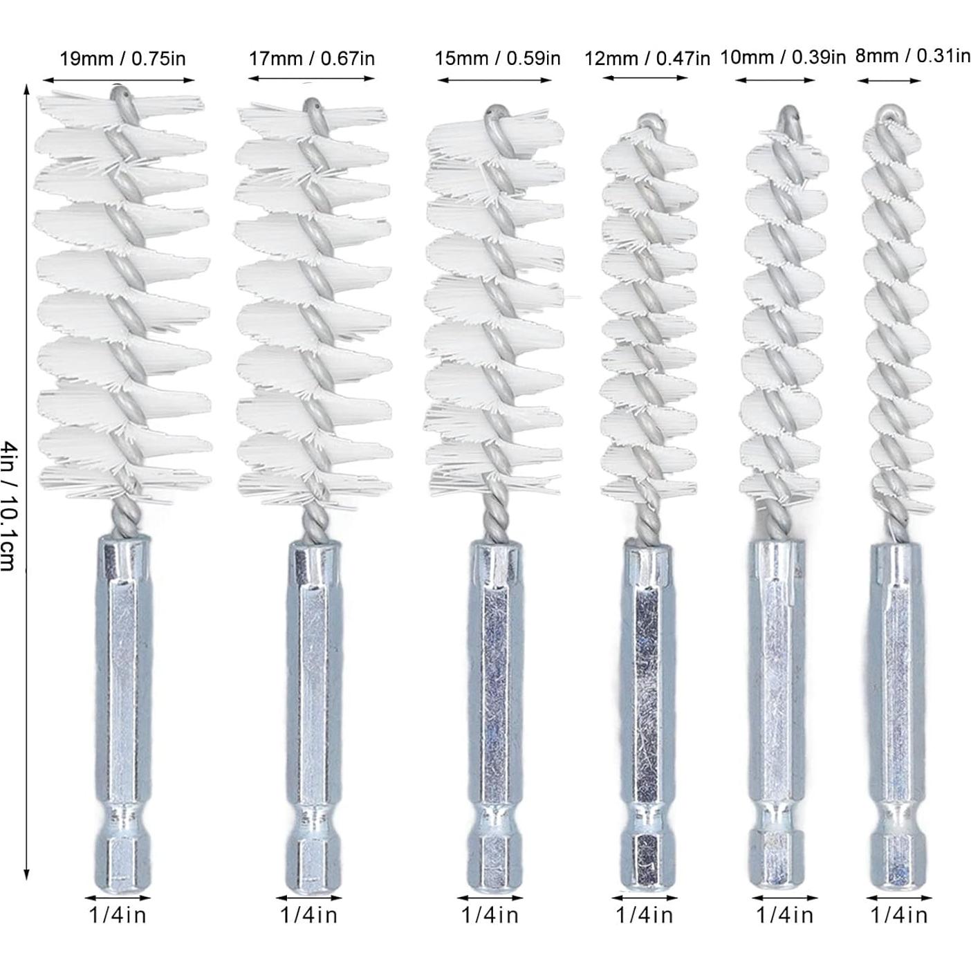 Juego de Cepillos de Perforación 6 Piezas Walfront Nylon Blanco