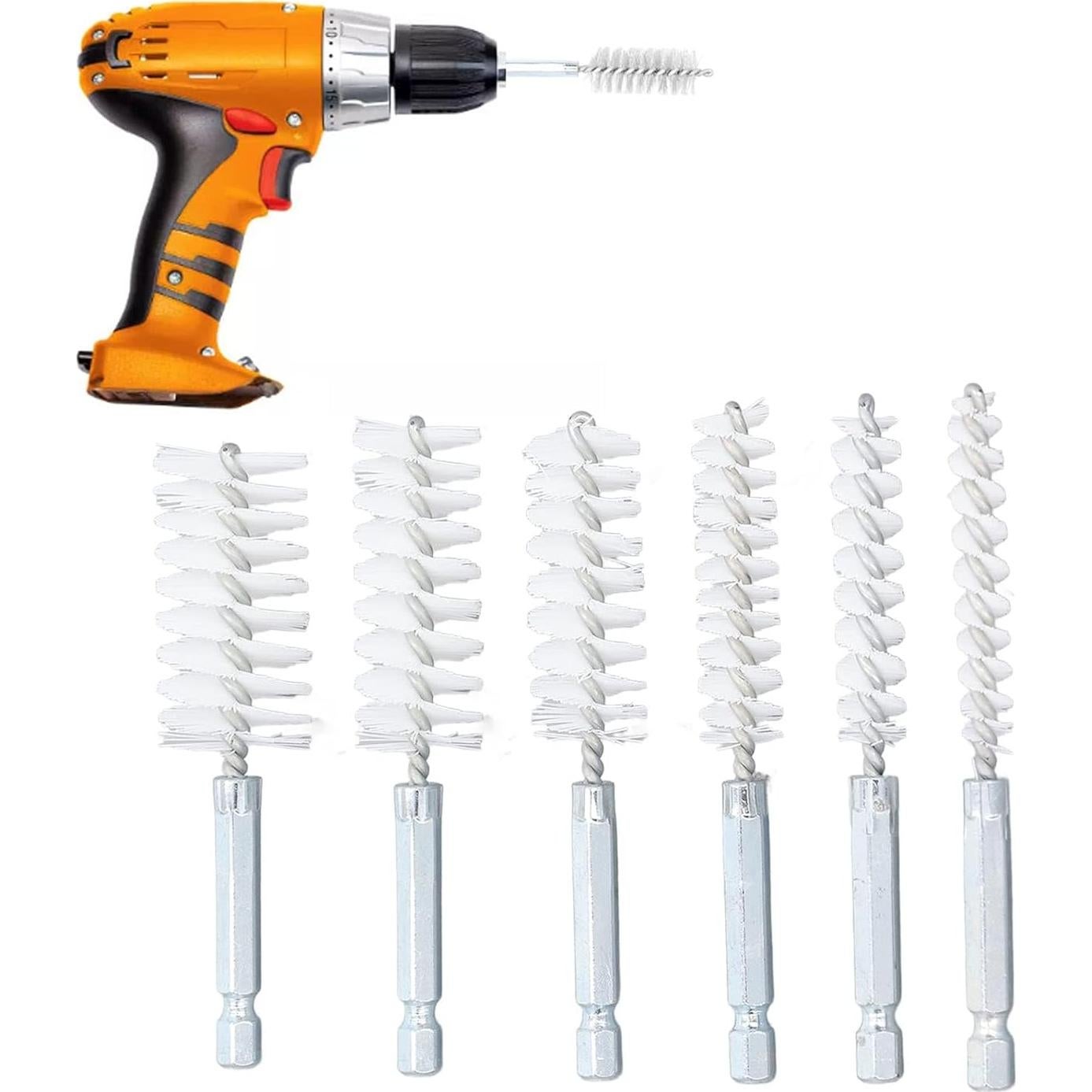 Juego de Cepillos de Perforación 6 Piezas Walfront Nylon Blanco