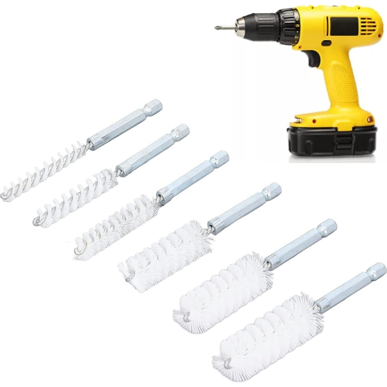 Juego de Cepillos de Perforación 6 Piezas Walfront Nylon Blanco