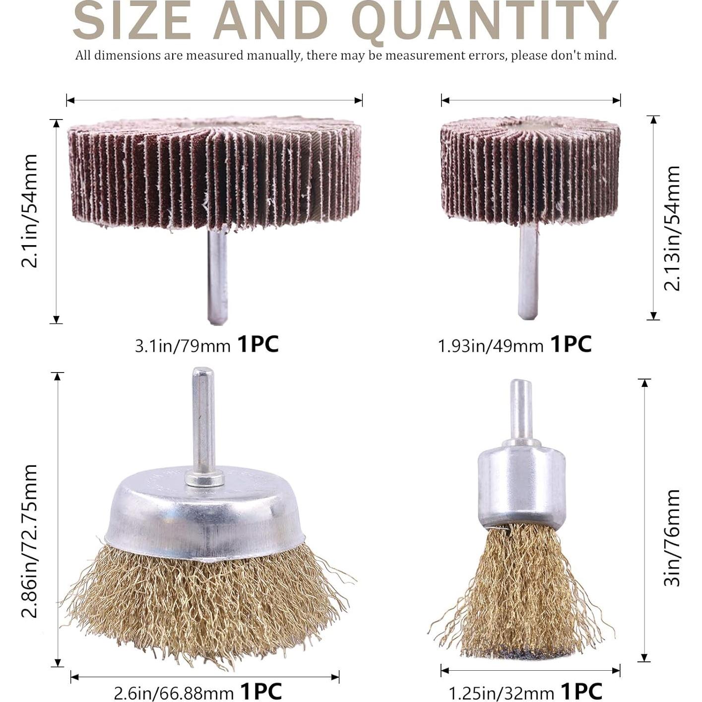 Juego de 9 Cepillos de Alambre Rustark para Taladro 75-100mm