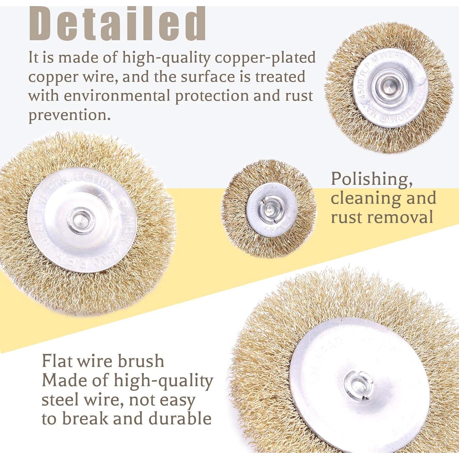 Juego de 9 Cepillos de Alambre Rustark para Taladro 75-100mm