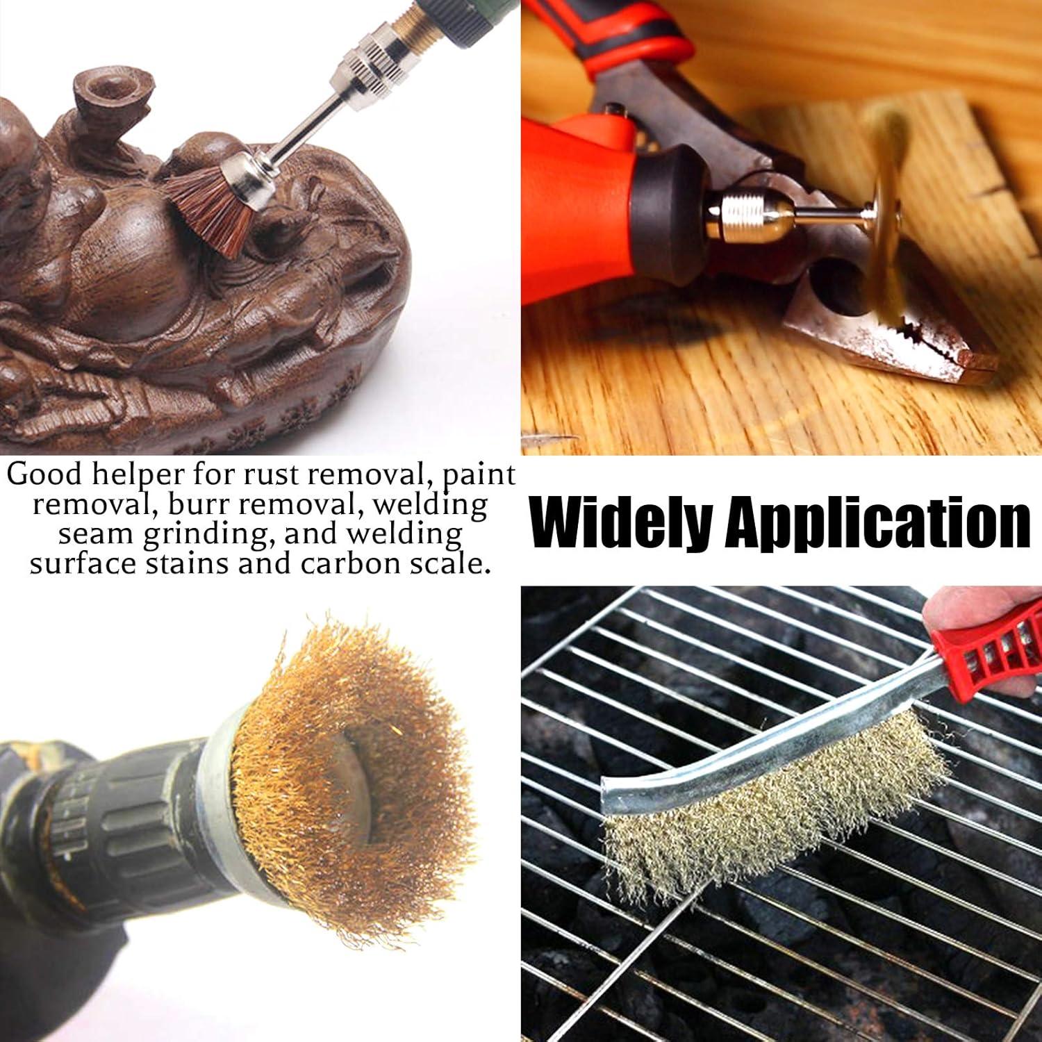 Juego de 9 Cepillos de Alambre Rustark para Taladro 75-100mm