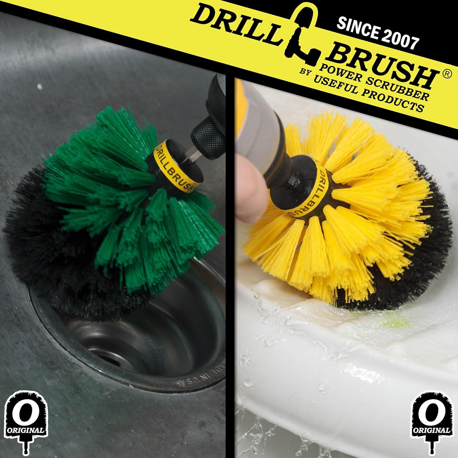 Kit de Limpieza Drillbrush - Cepillos Inalámbricos Verde y Amarillo