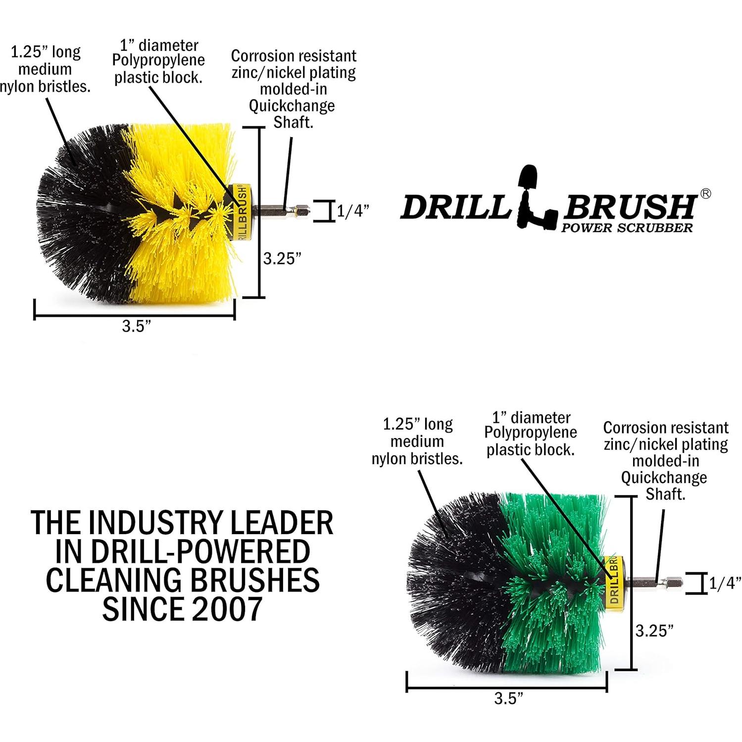 Kit de Limpieza Drillbrush - Cepillos Inalámbricos Verde y Amarillo