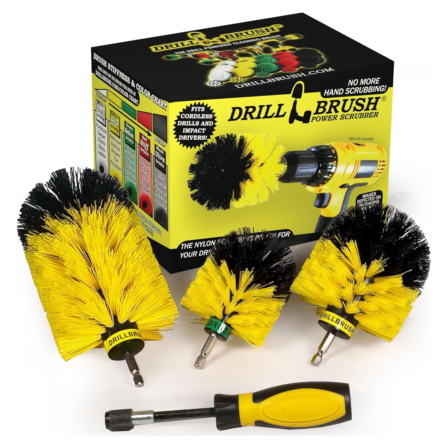 Juego de Cepillos de Limpieza para Baño Drillbrush - 4 Piezas