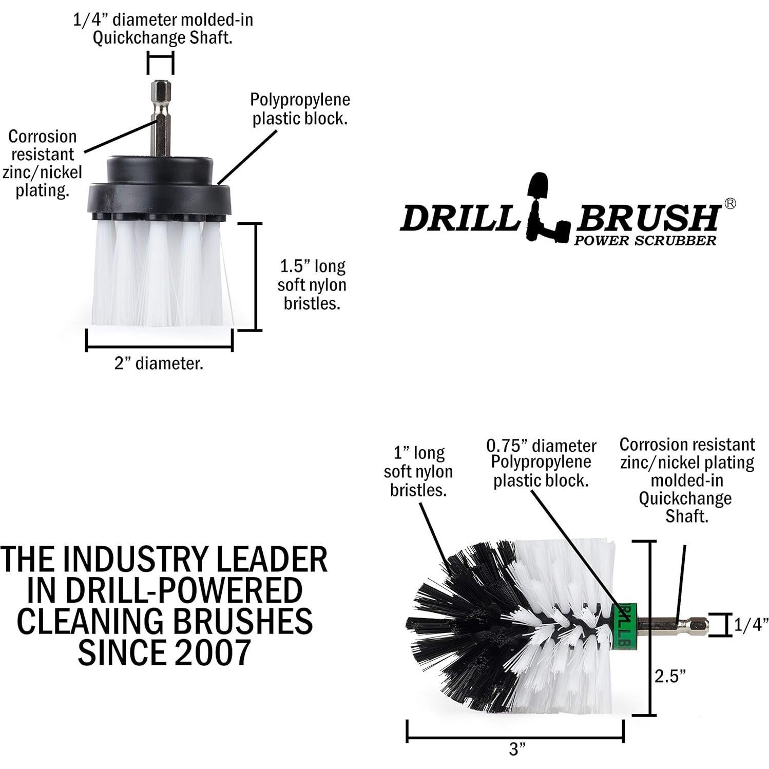 Kit de Limpieza de Autos Drillbrush - Cepillos Detallado 2 Piezas