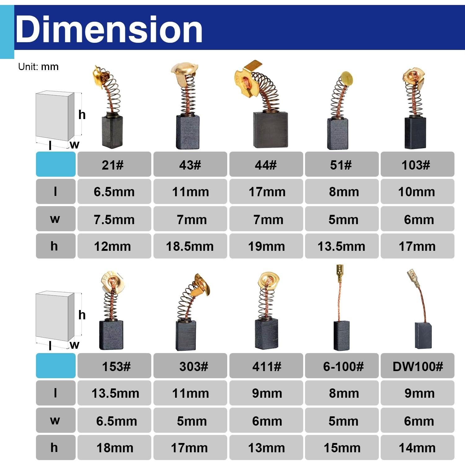 Juego de 60 Cepillos de Carbón Usdrwam para Herramientas Eléctricas