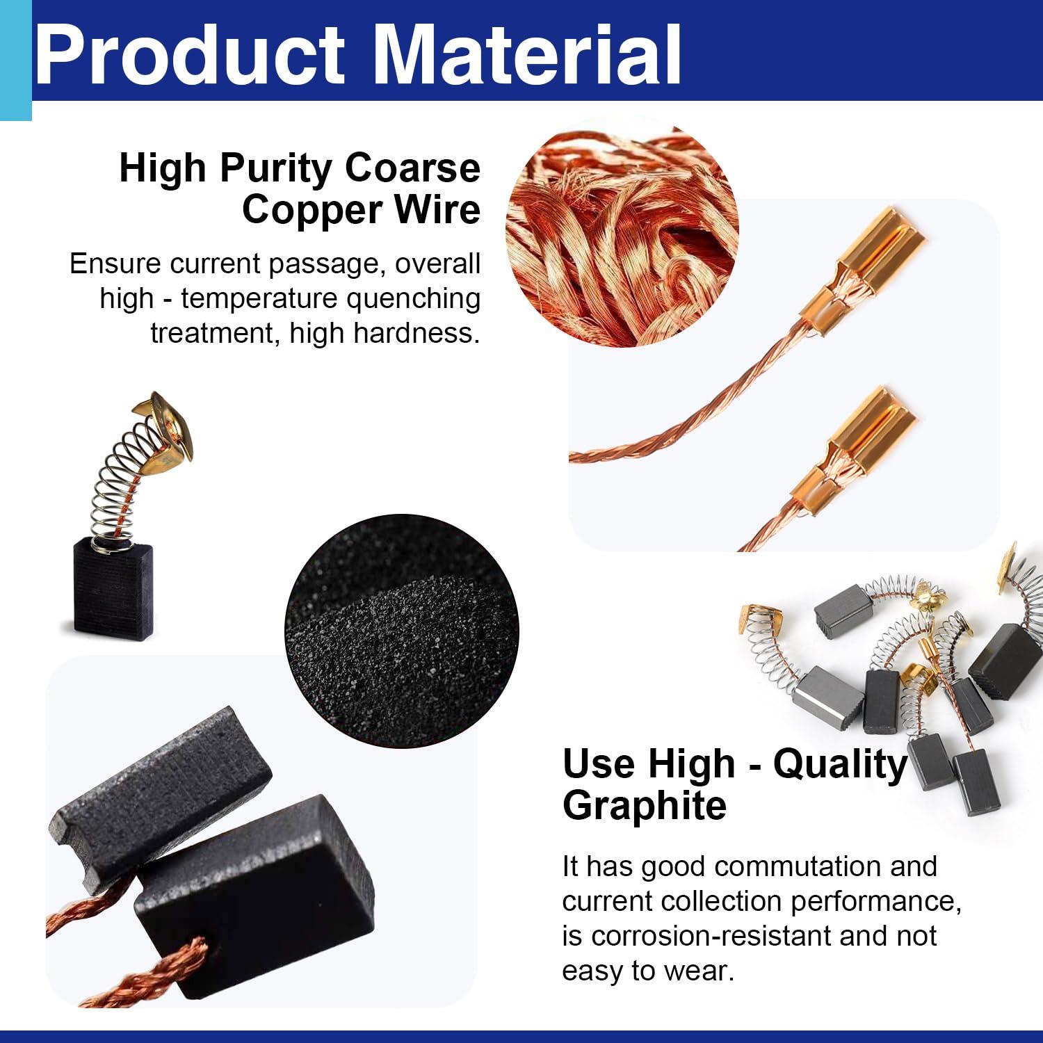 Juego de 60 Cepillos de Carbón Usdrwam para Herramientas Eléctricas