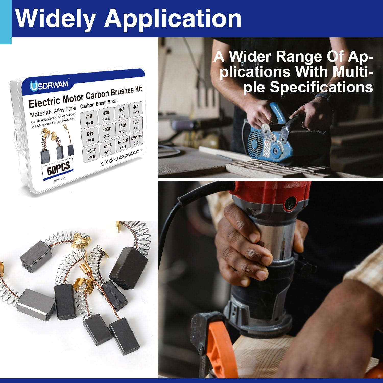 Juego de 60 Cepillos de Carbón Usdrwam para Herramientas Eléctricas