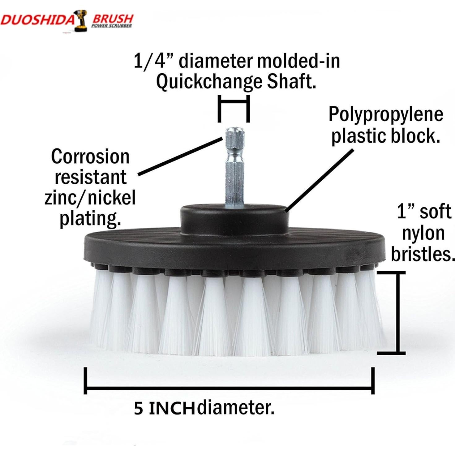 Cepillo de Taladro Duoshida 12.7 cm Cerdas Suaves Multiusos