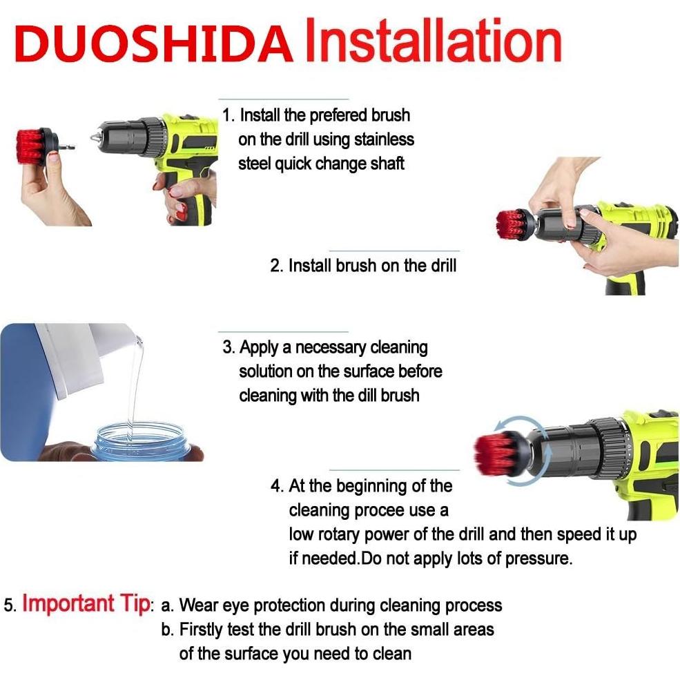 Cepillo de Taladro Duoshida 12.7 cm Cerdas Suaves Multiusos