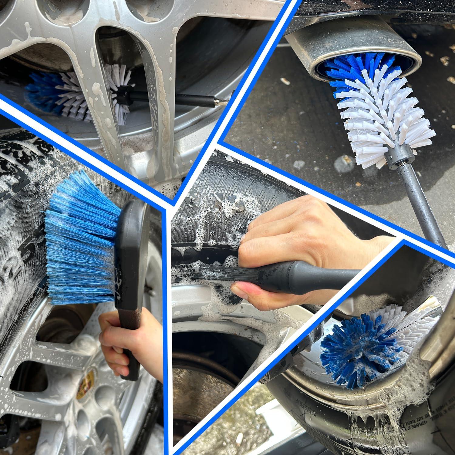 Kit de Cepillos de Limpieza para Ruedas HOLANHING 3 Pk