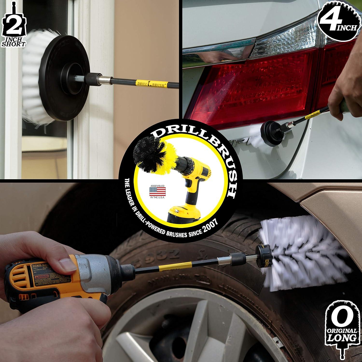 Kit de Limpieza Automotriz Drillbrush - Cepillos de Nylon Suave