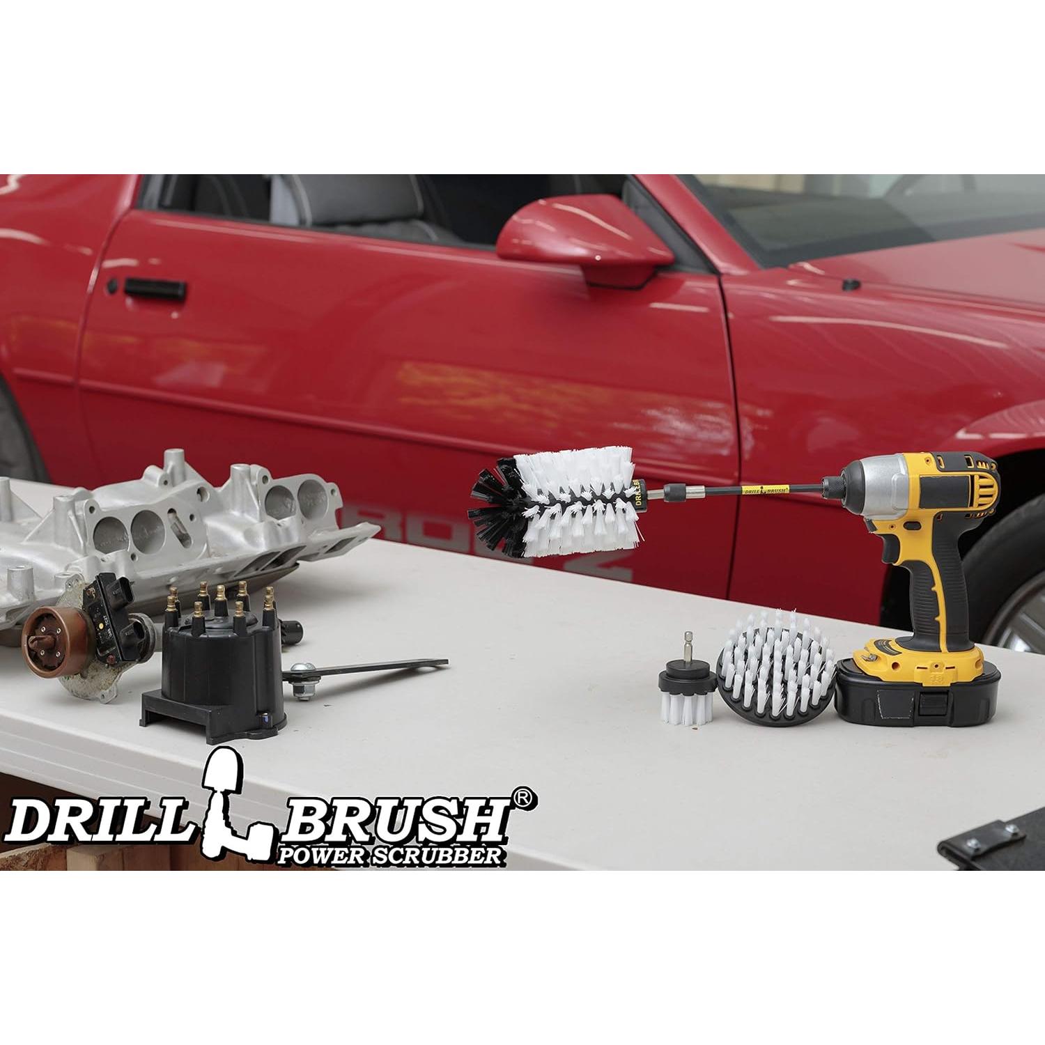 Kit de Limpieza Automotriz Drillbrush - Cepillos de Nylon Suave