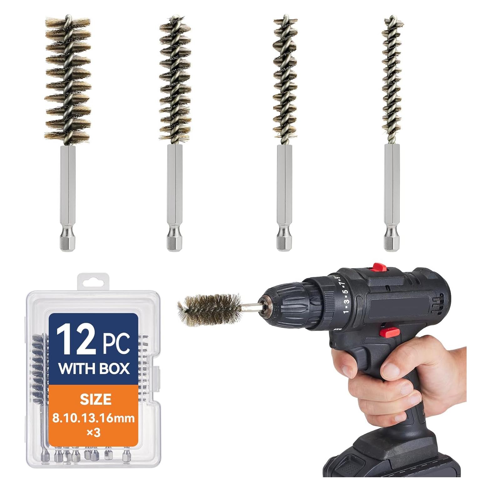 Juego de Cepillos de Alambre Inoxidable 12 Pcs 8-16 mm