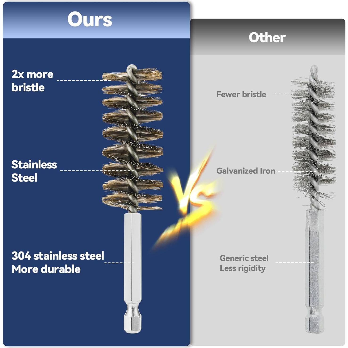 Juego de Cepillos de Alambre Inoxidable 12 Pcs 8-16 mm