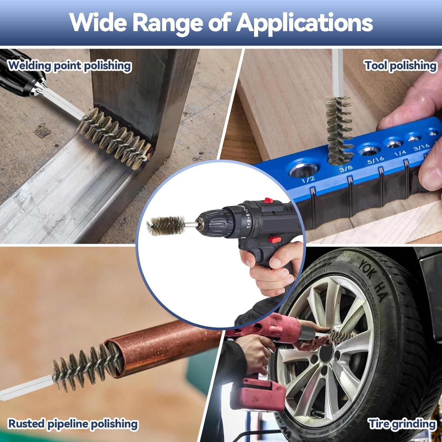 Juego de Cepillos de Alambre Inoxidable 12 Pcs 8-16 mm