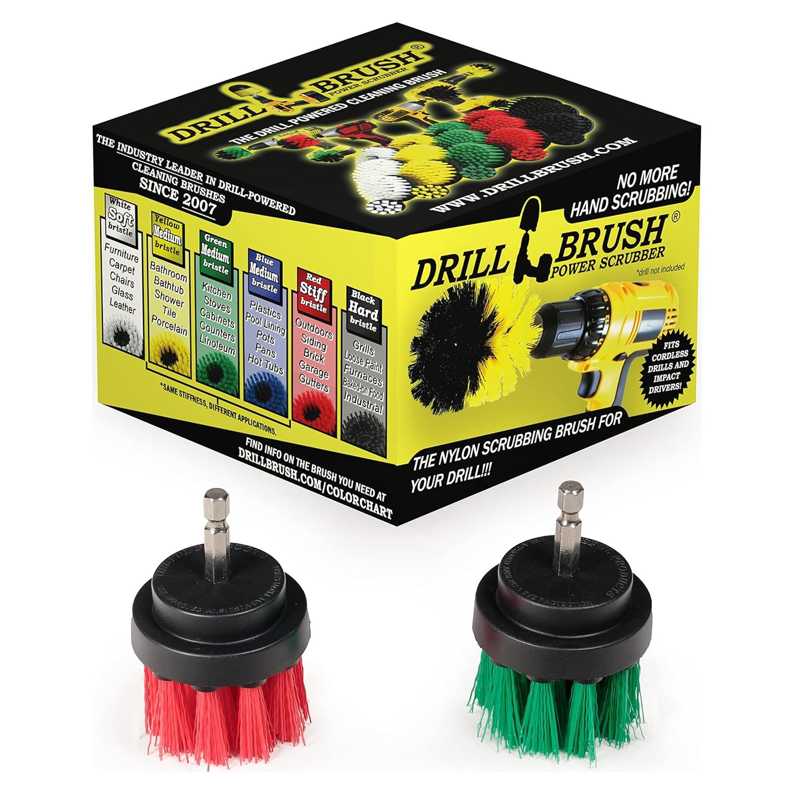 Juego de Cepillos de Limpieza Drillbrush 2" Verde/Rojo