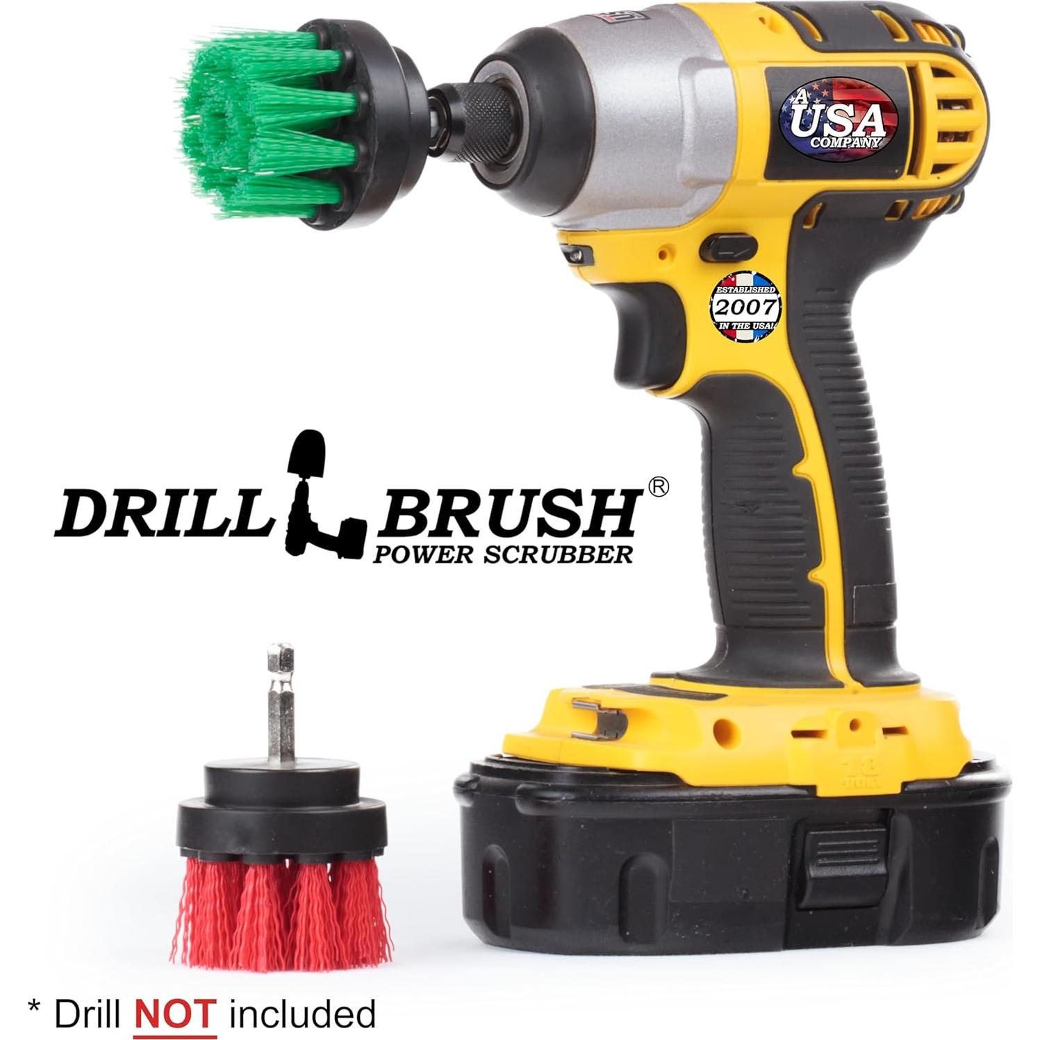 Juego de Cepillos de Limpieza Drillbrush 2" Verde/Rojo