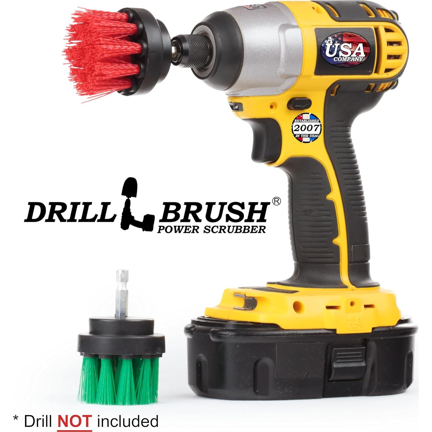 Juego de Cepillos de Limpieza Drillbrush 2" Verde/Rojo