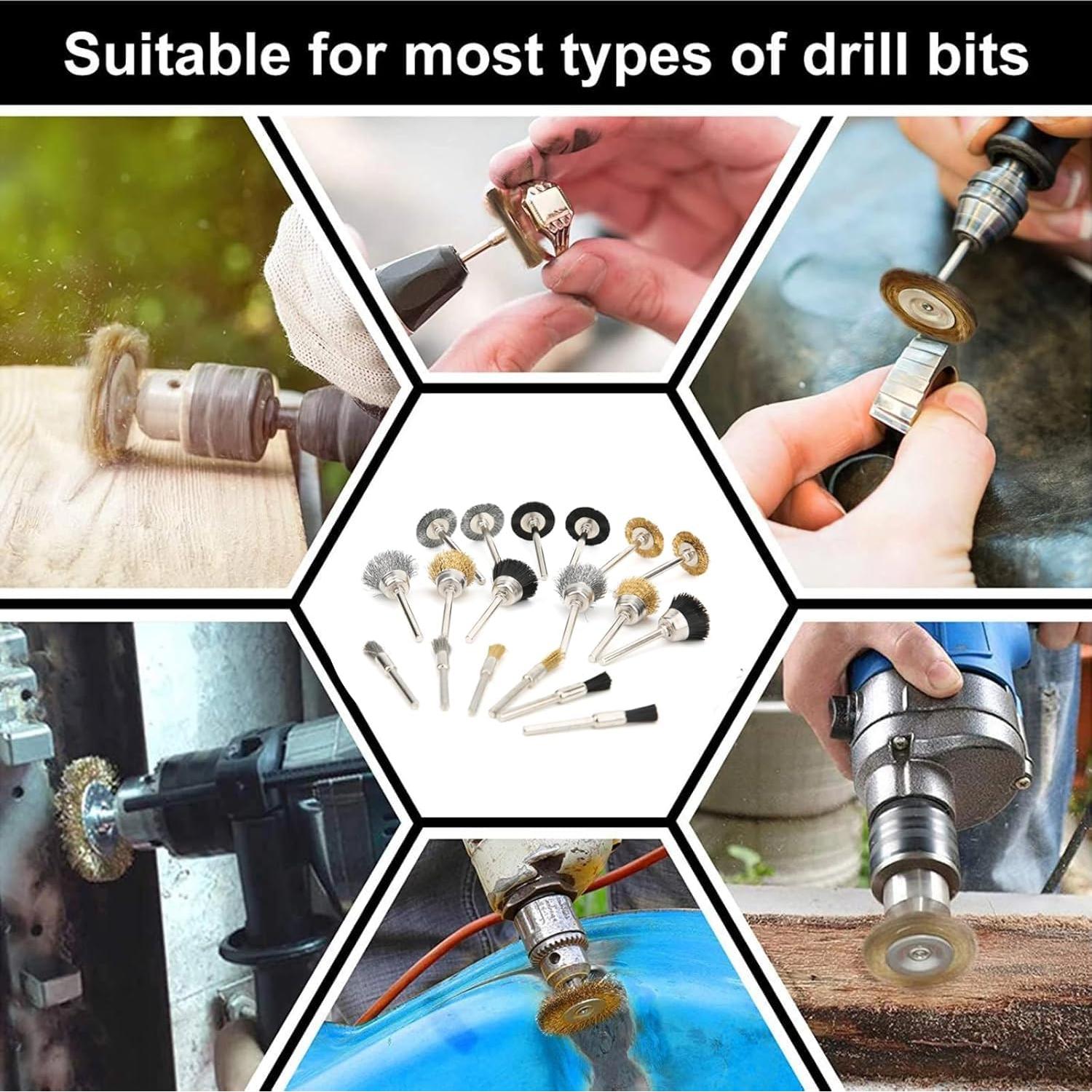 Juego de 18 Cepillos de Copa de Alambre Wal Front para Taladro