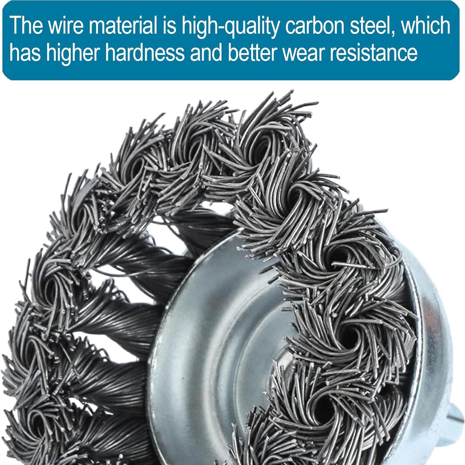 Juego de 2 Cepillos de Copa de Alambre Hiqalty 7.62 cm