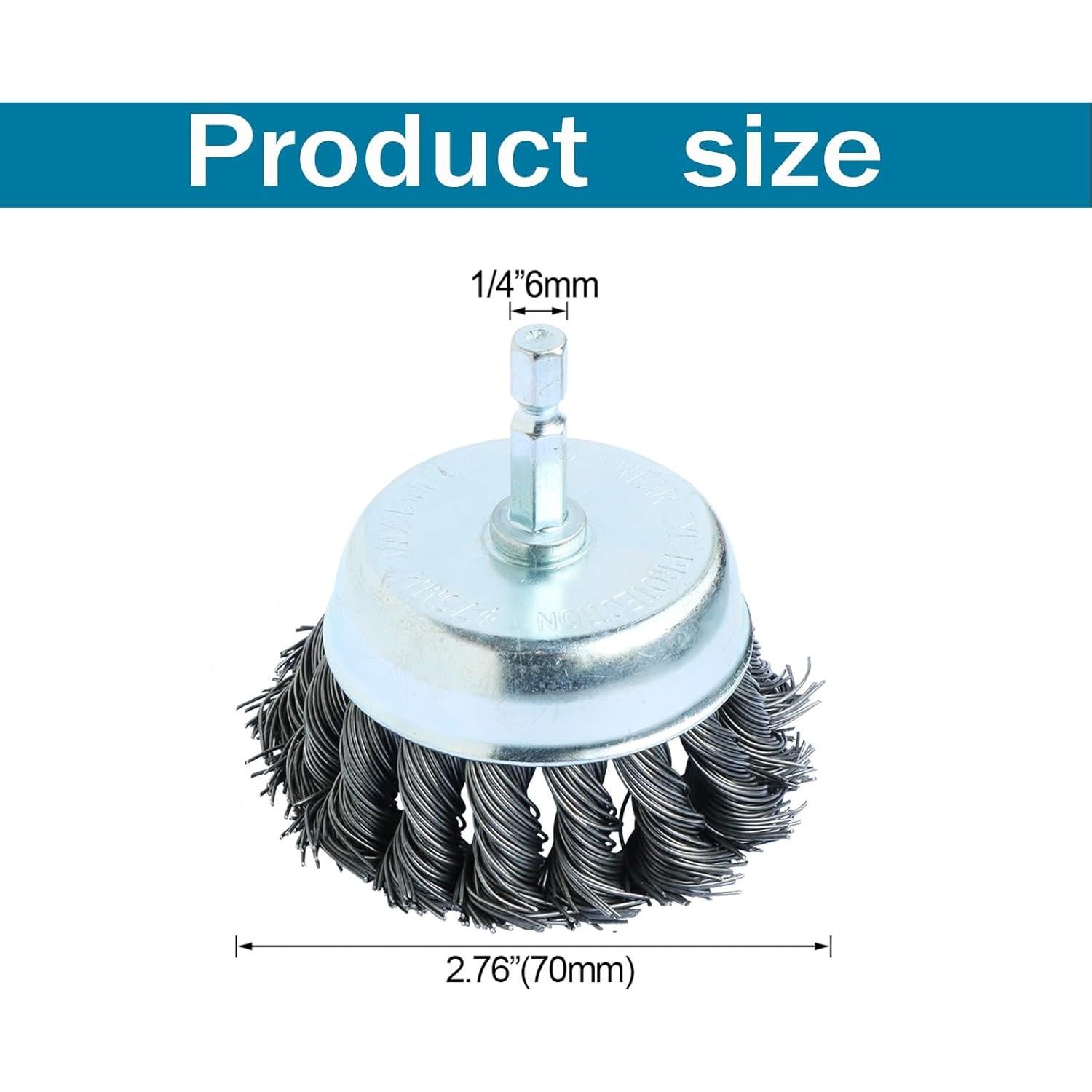 Juego de 2 Cepillos de Copa de Alambre Hiqalty 7.62 cm