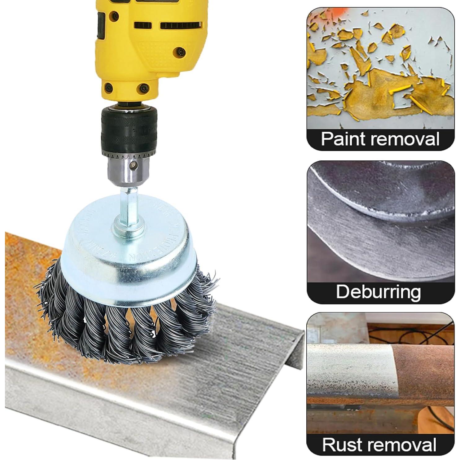 Juego de 2 Cepillos de Copa de Alambre Hiqalty 7.62 cm