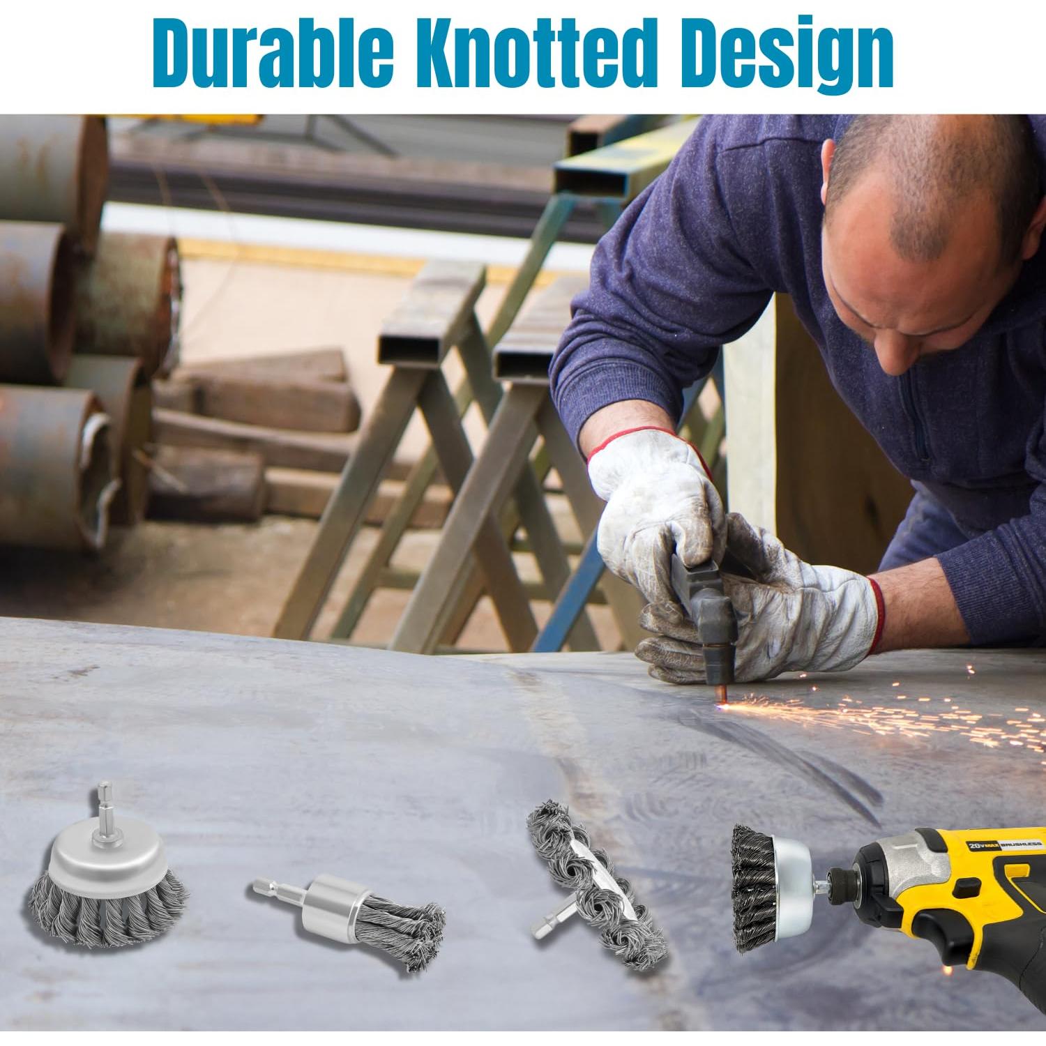 Juego de Cepillos de Alambre LINE10 Tools 3" para Limpieza