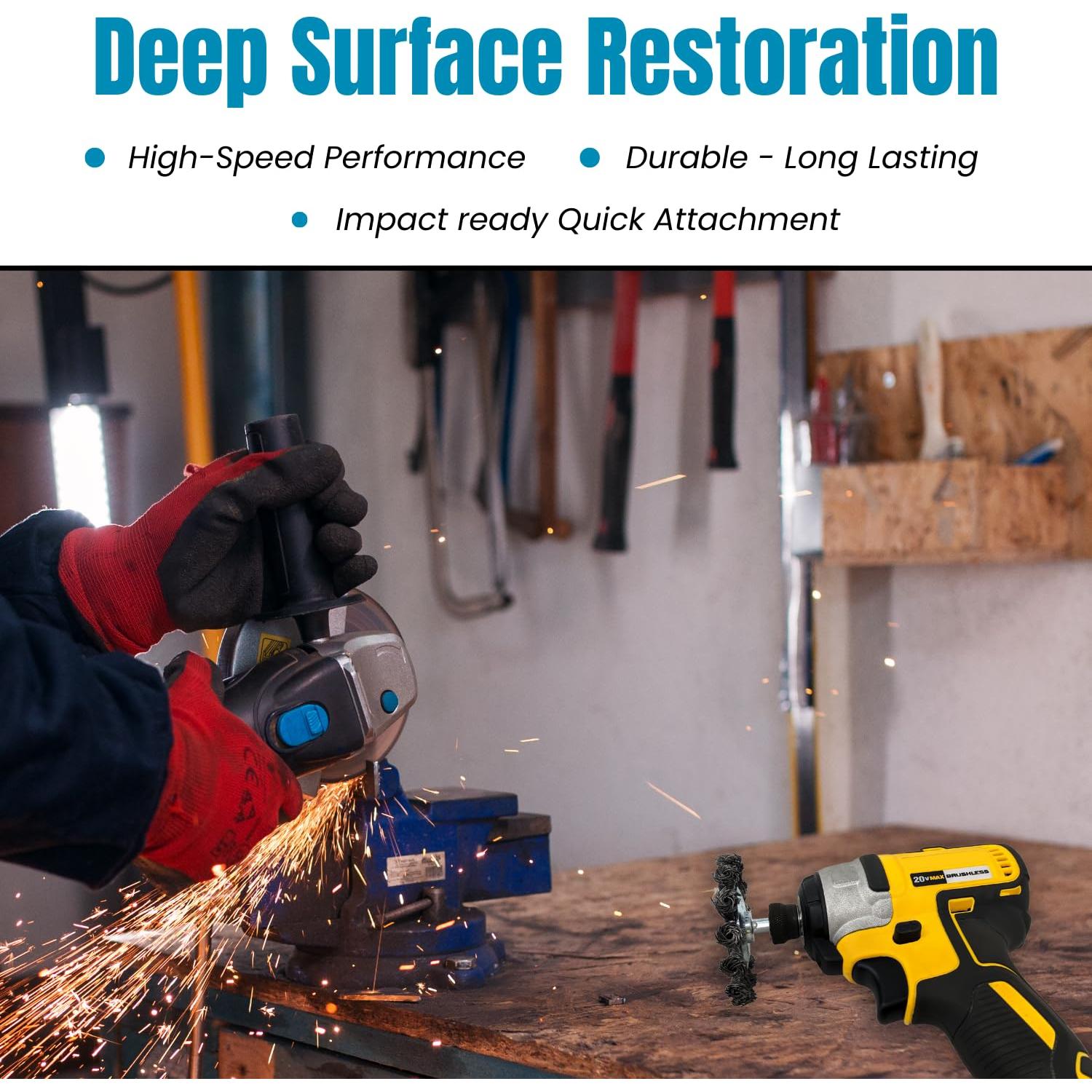 Juego de Cepillos de Alambre LINE10 Tools 3" para Limpieza