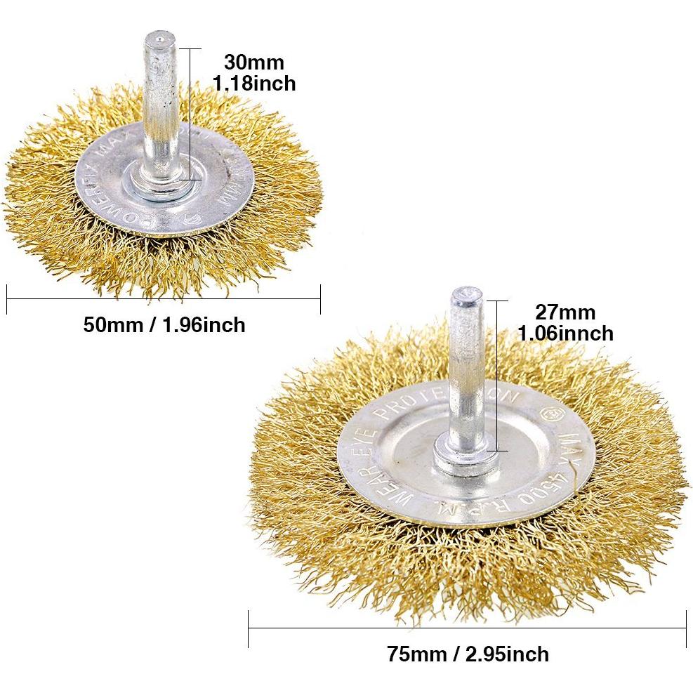 Conjunto de cepillos de alambre Swpeet 9 piezas con recubrimiento de latón