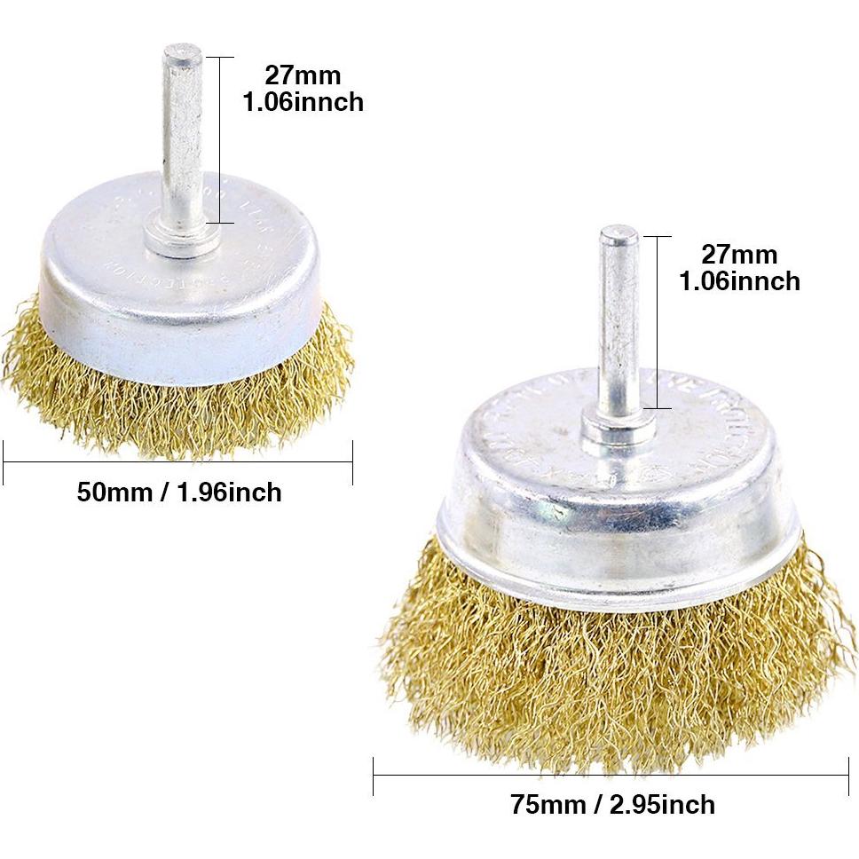 Conjunto de cepillos de alambre Swpeet 9 piezas con recubrimiento de latón