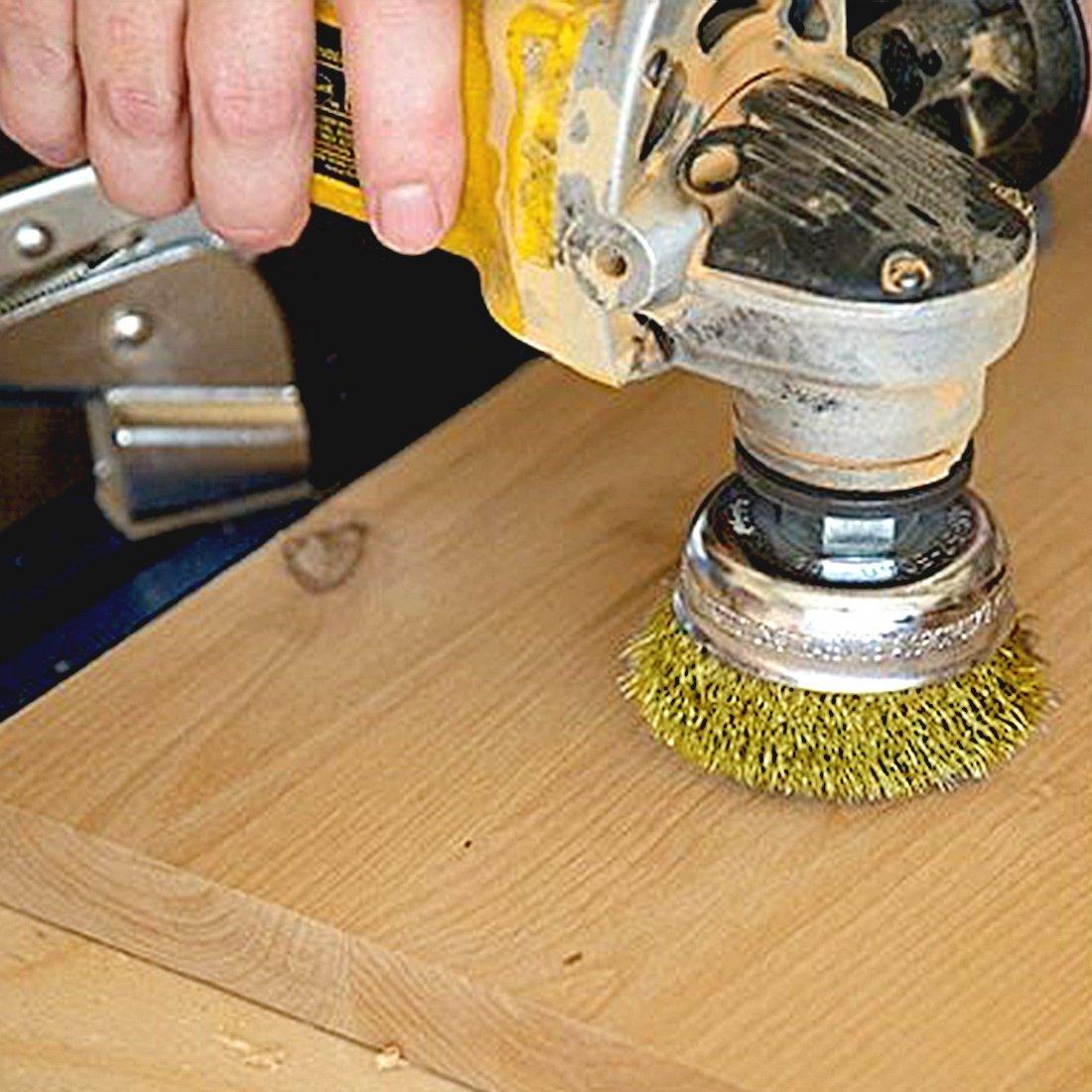 Conjunto de cepillos de alambre Swpeet 9 piezas con recubrimiento de latón