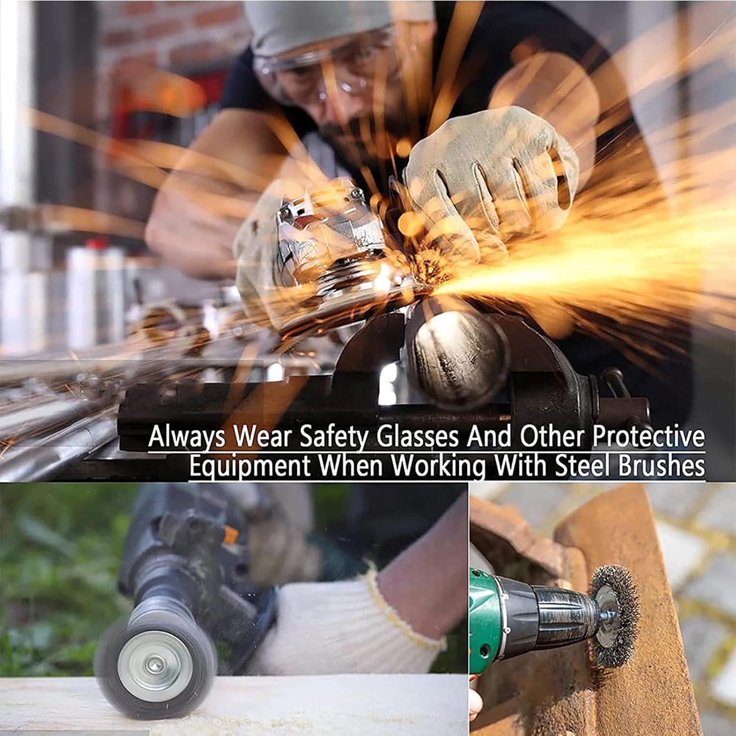 Juego de 5 cepillos de alambre ONEINHE para taladros 75mm-25mm