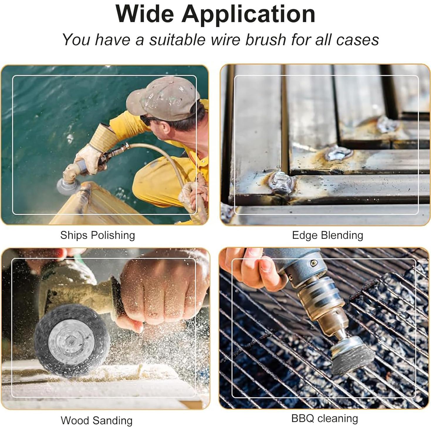 Juego de 5 cepillos de alambre ONEINHE para taladros 75mm-25mm