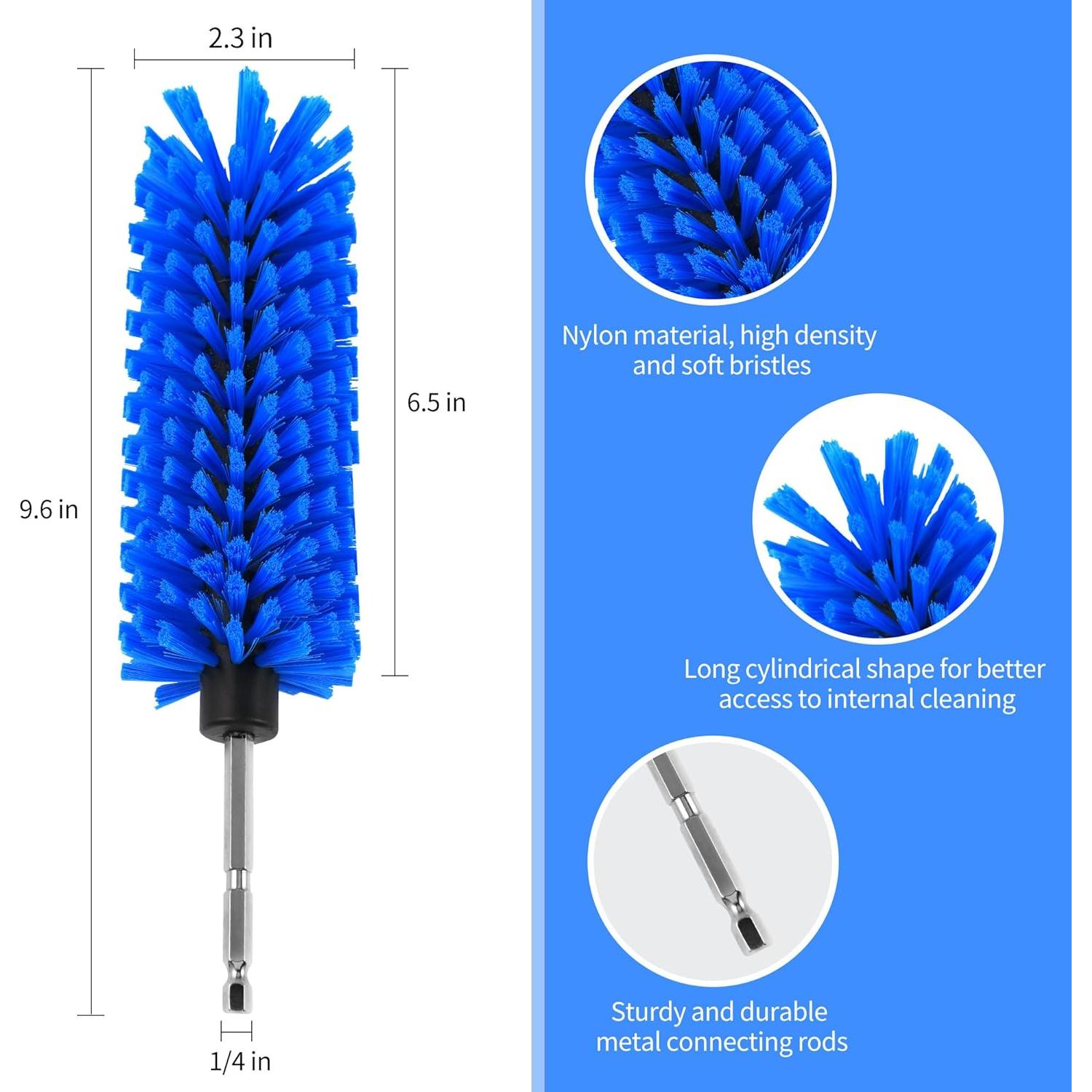 Juego de Cepillos de Taladro MIANYINGR para Ruedas y Botellas