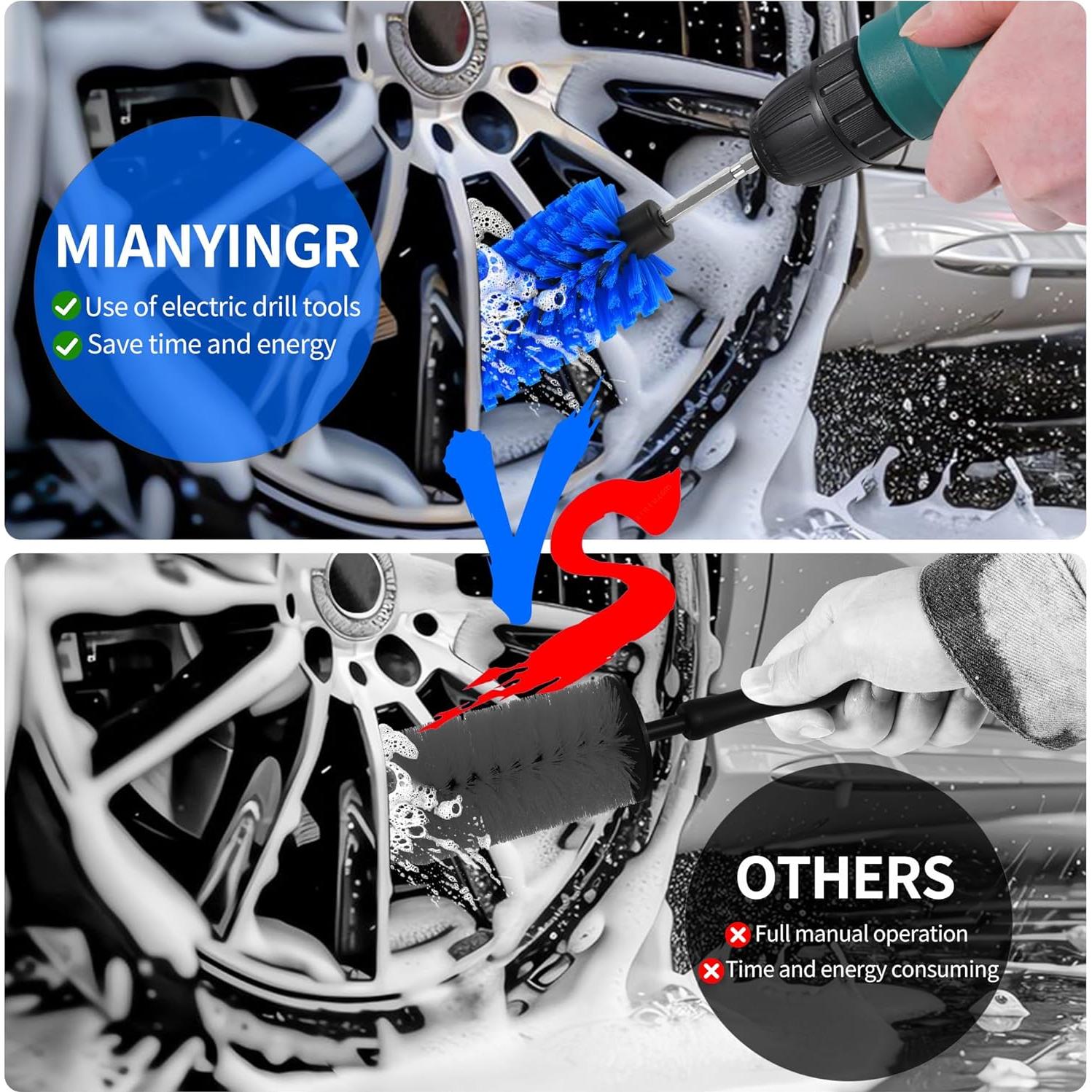 Juego de Cepillos de Taladro MIANYINGR para Ruedas y Botellas