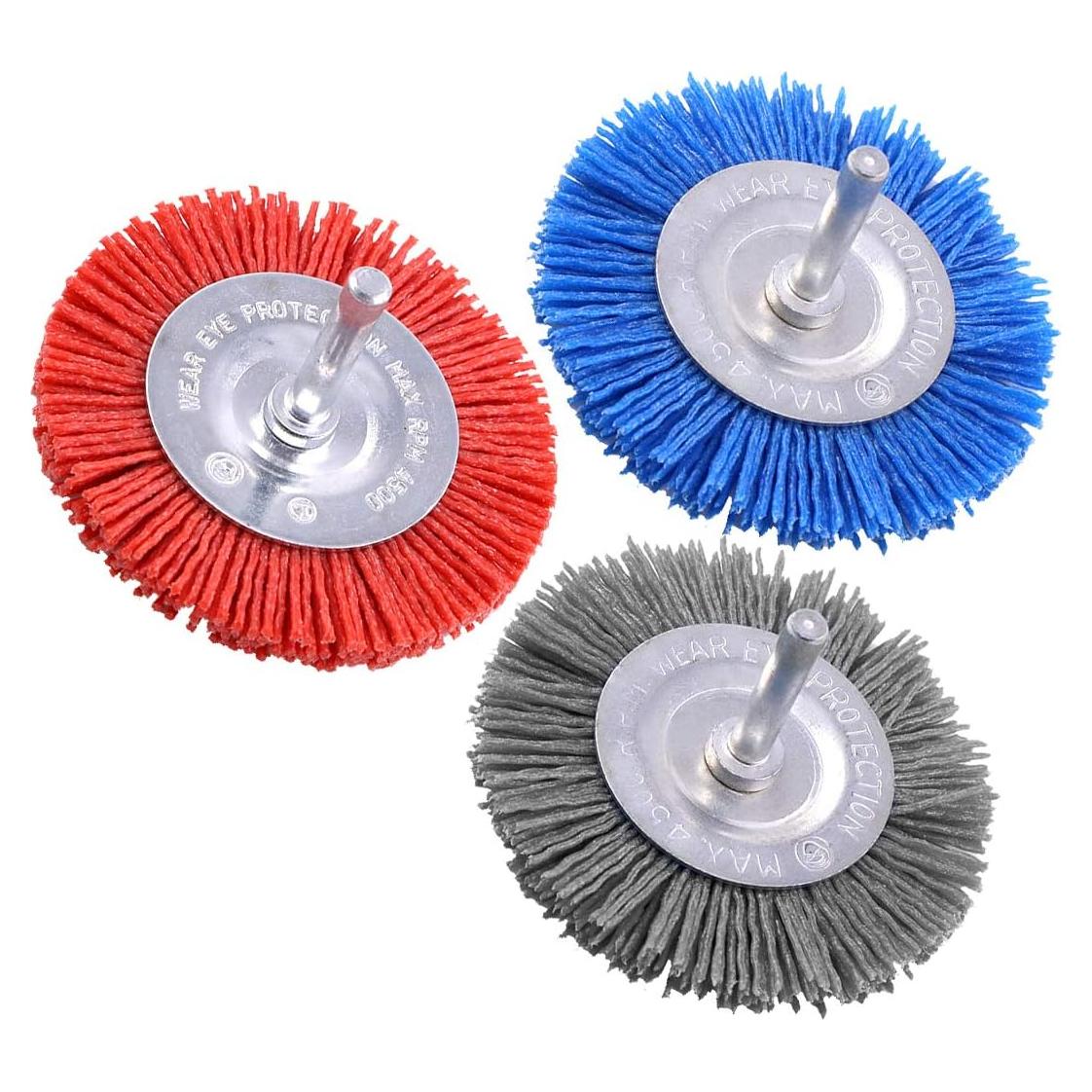 Juego de 3 Cepillos de Rueda de Nylon Swpeet 75mm Granos 80/120/240