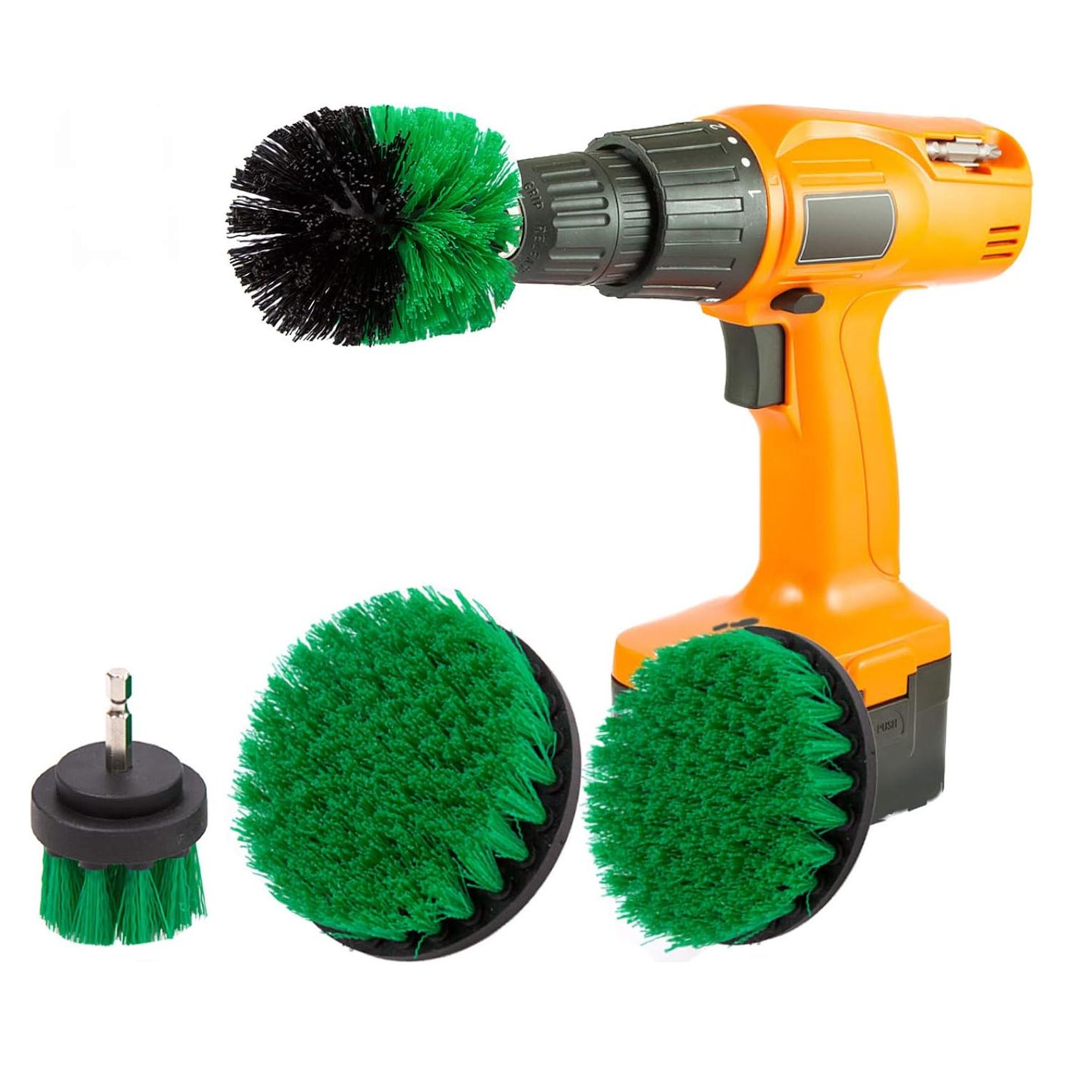 Kit de Cepillos de Taladro KINJOEK - 4 Accesorios de Limpieza