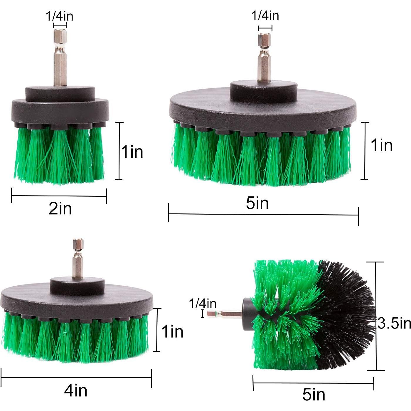 Kit de Cepillos de Taladro KINJOEK - 4 Accesorios de Limpieza