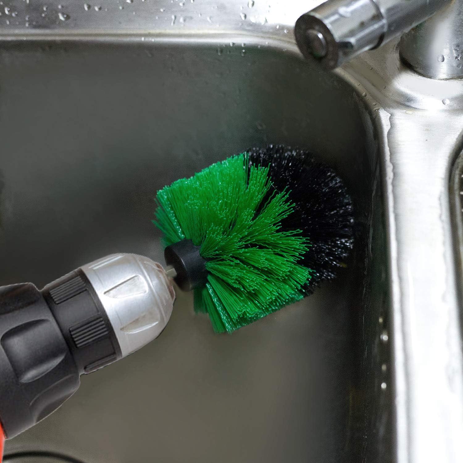 Kit de Cepillos de Taladro KINJOEK - 4 Accesorios de Limpieza