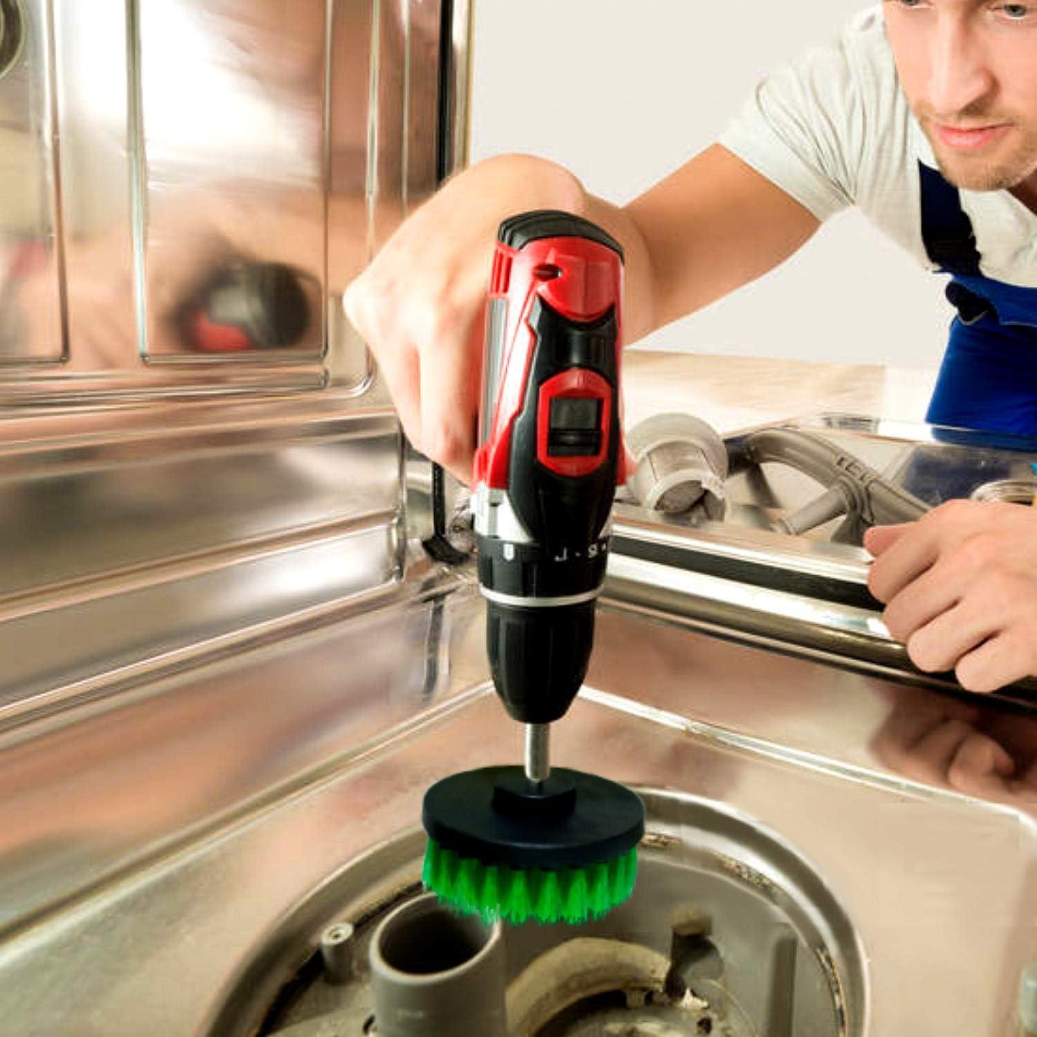 Kit de Cepillos de Taladro KINJOEK - 4 Accesorios de Limpieza