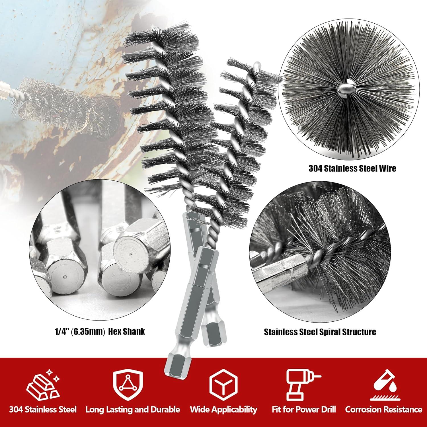 Juego de 14 Cepillos de Alambre Inoxidable PokShow 5-25mm