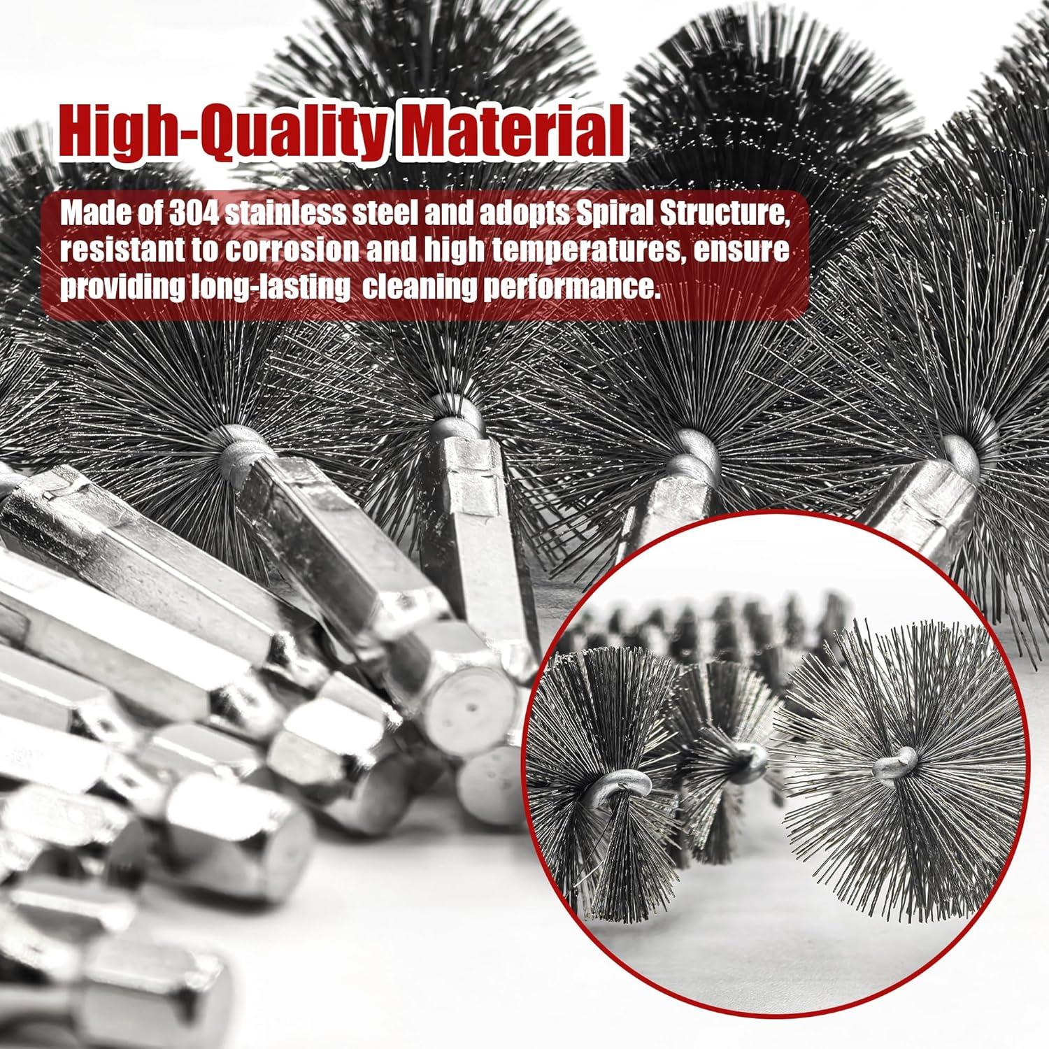 Juego de 14 Cepillos de Alambre Inoxidable PokShow 5-25mm