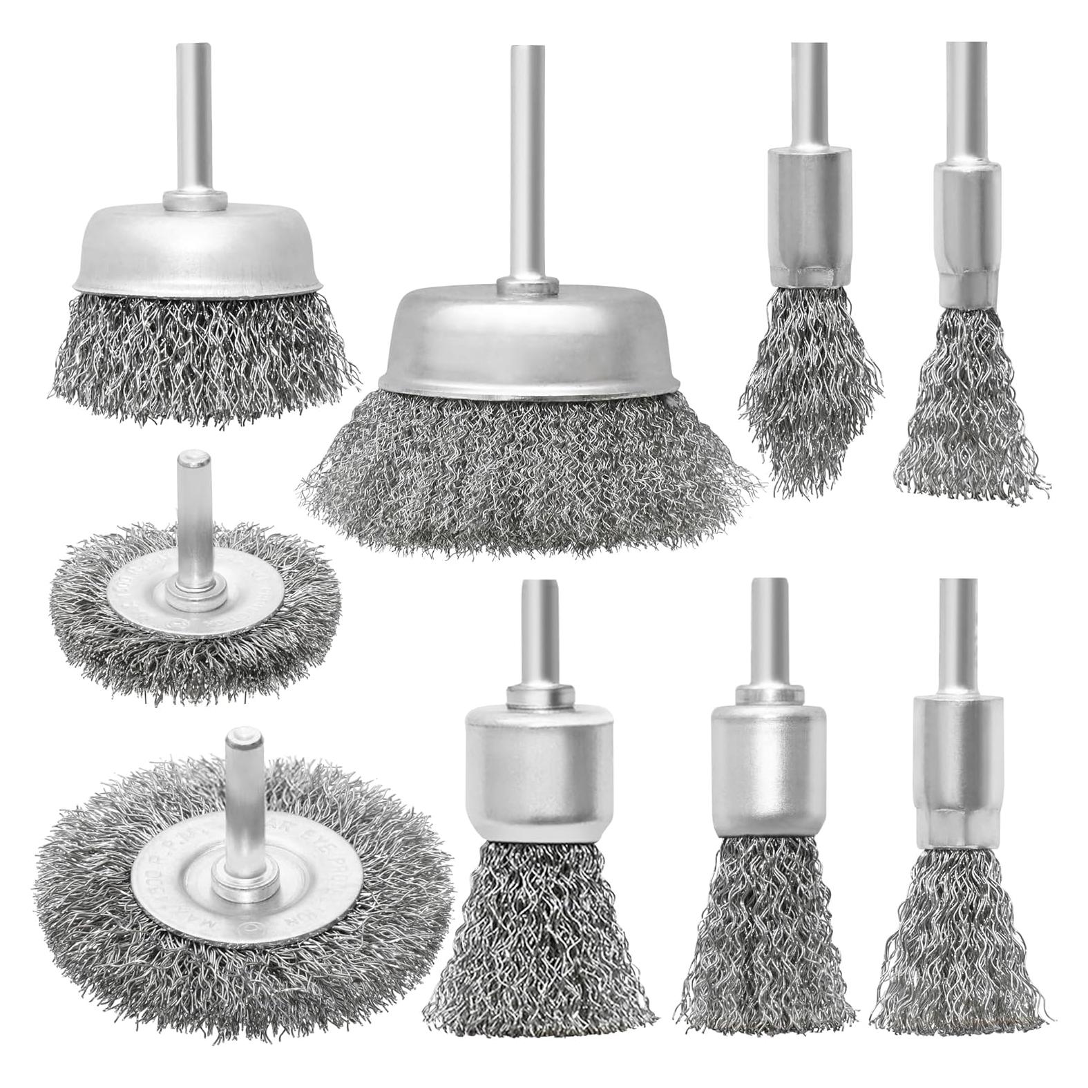 Juego de Cepillos de Alambre JIUNENG 9 Piezas para Taladro