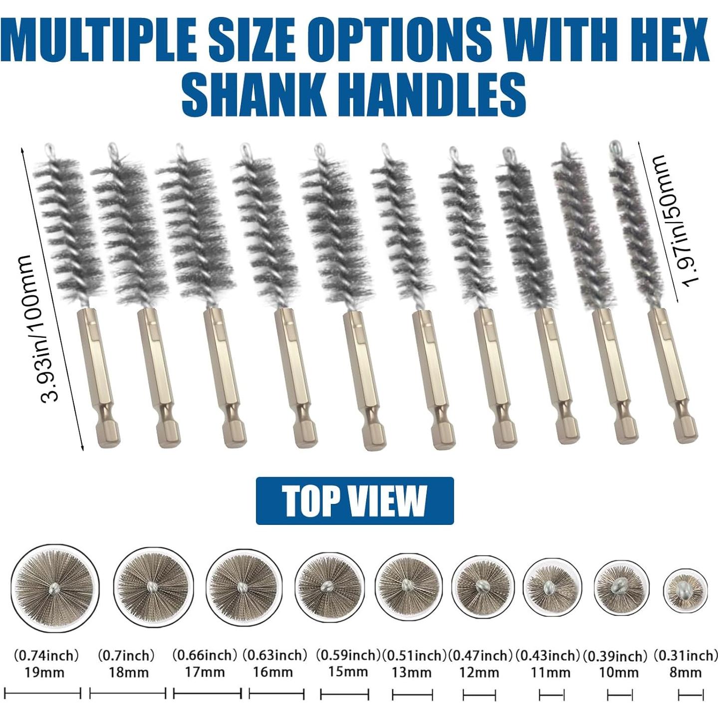 Juego de 10 Cepillos de Alambre JUNTIANZE para Taladro 6.35 mm