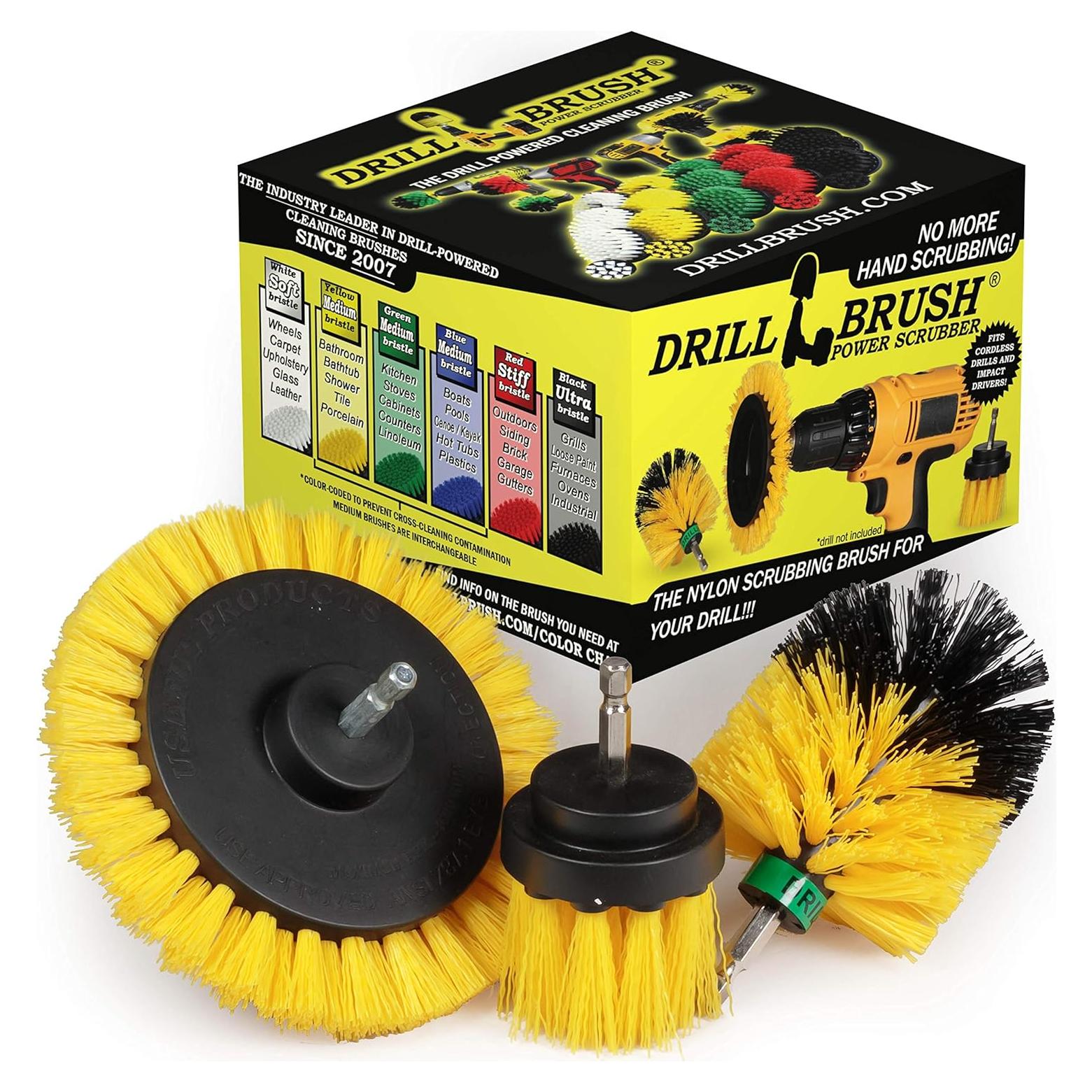 Juego de Cepillos de Limpieza para Taladro Drillbrush 3 Piezas